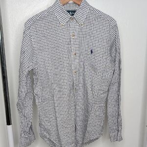 Polo by Ralph Lauren Men's Plaid Shirt - White and Navy